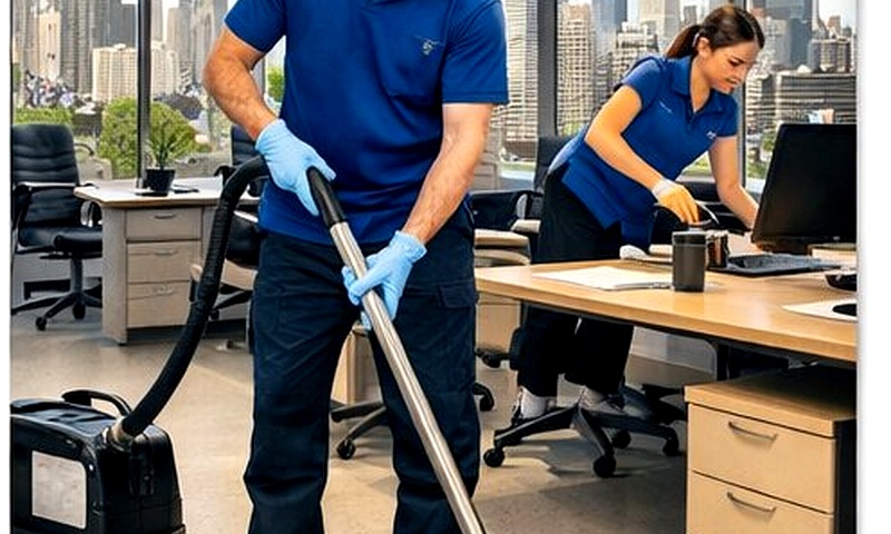Commercial cleaning team